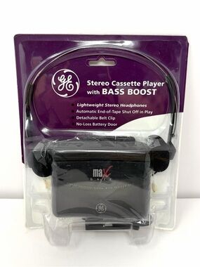 GE Vintage Stereo Cassette Player With Bass Boost 3-5464 Headphones Walkman New